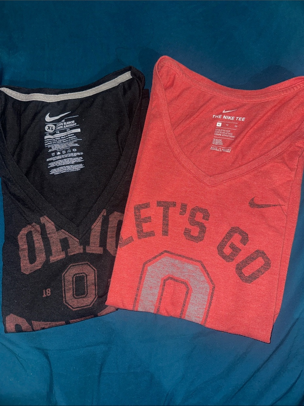 2 Nike Ohio State ‘Let's Go' V-Neck Tee Duo - Red and Black